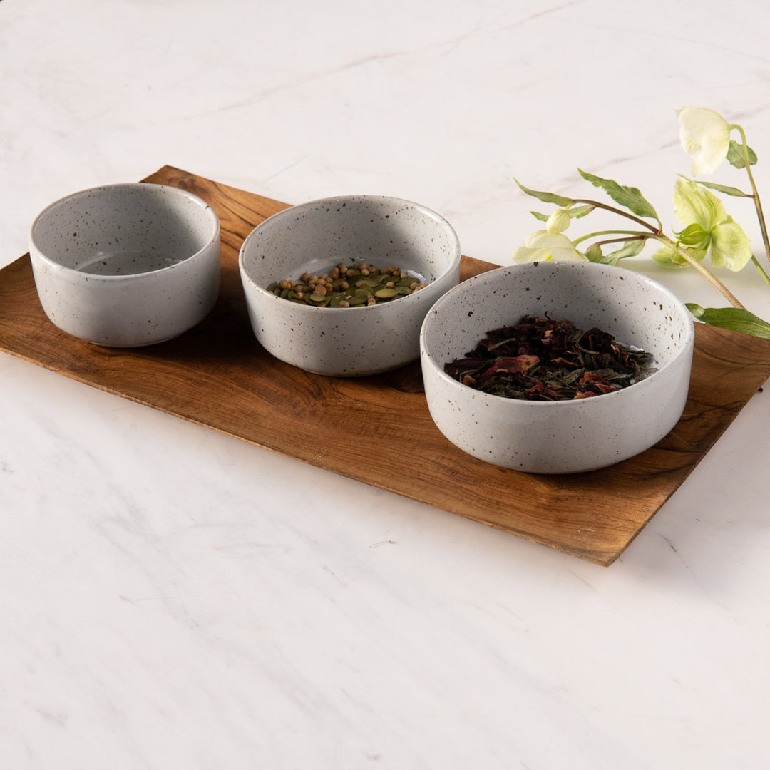 Marcus White Salt Glaze Nesting Bowl Stoneware Small Set/3