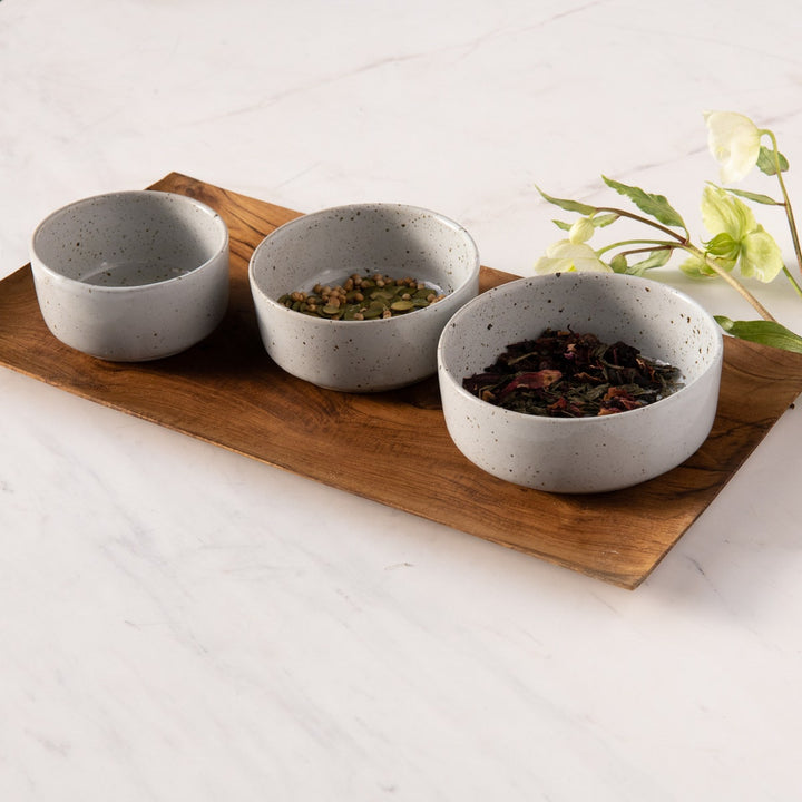 Marcus White Salt Glaze Nesting Bowl Stoneware Small Set/3