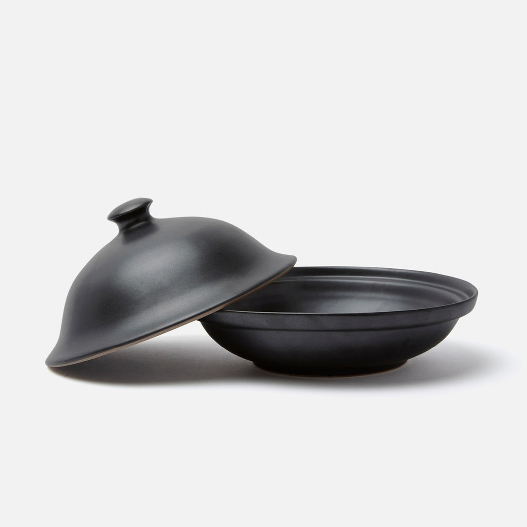 Marcus Black Glaze Cloche Serving Bowl Stoneware Large