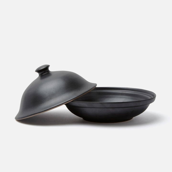 Marcus Black Glaze Cloche Serving Bowl Stoneware Large