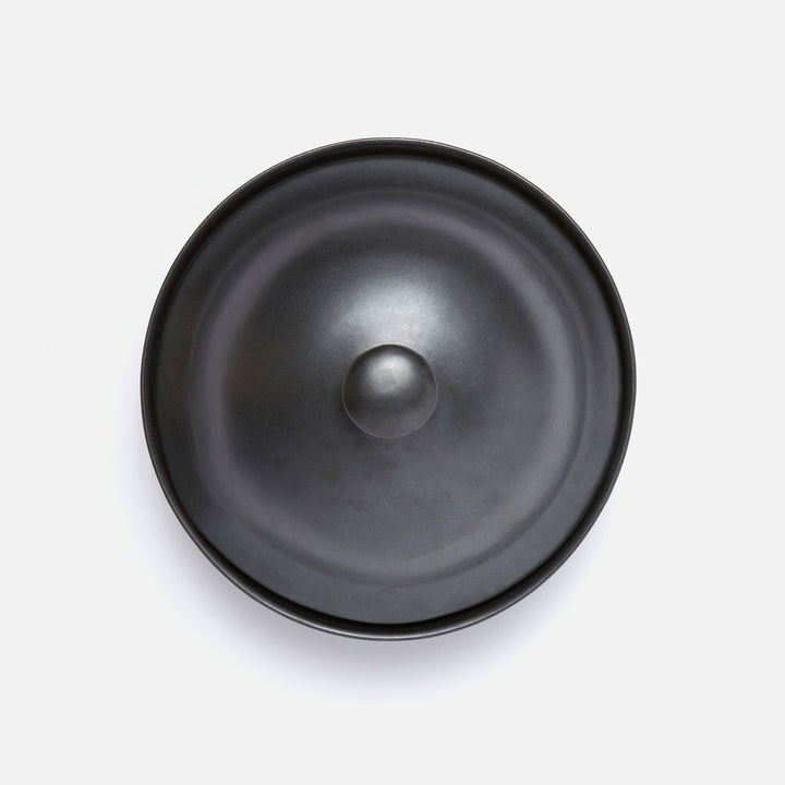 Marcus Black Glaze Cloche Serving Bowl Stoneware Large