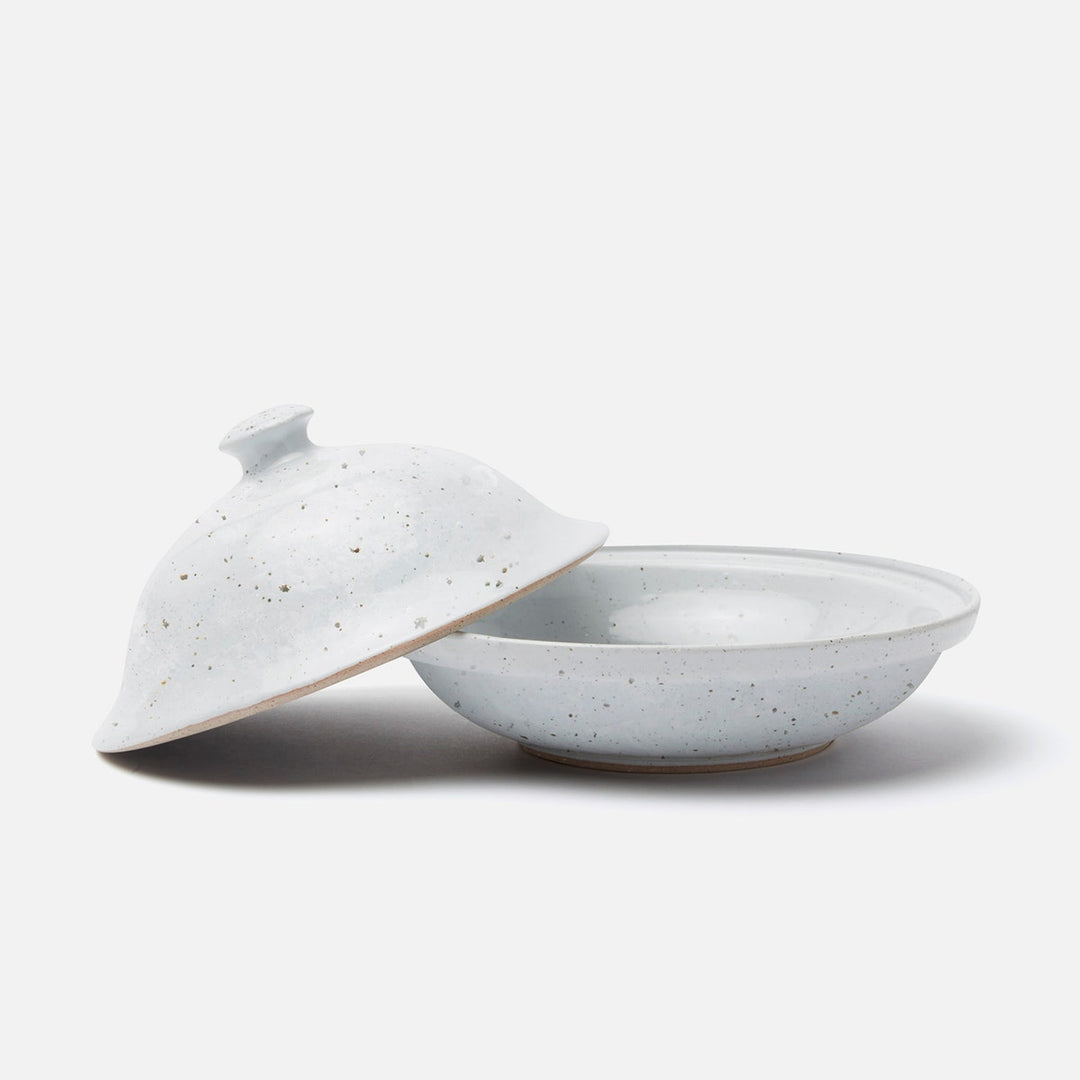 Marcus White Salt Glaze Cloche Serving Bowl Stoneware Large