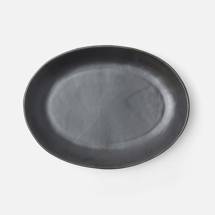 Marcus Black Glaze Oval Serving Platter Stoneware Large Pack/2