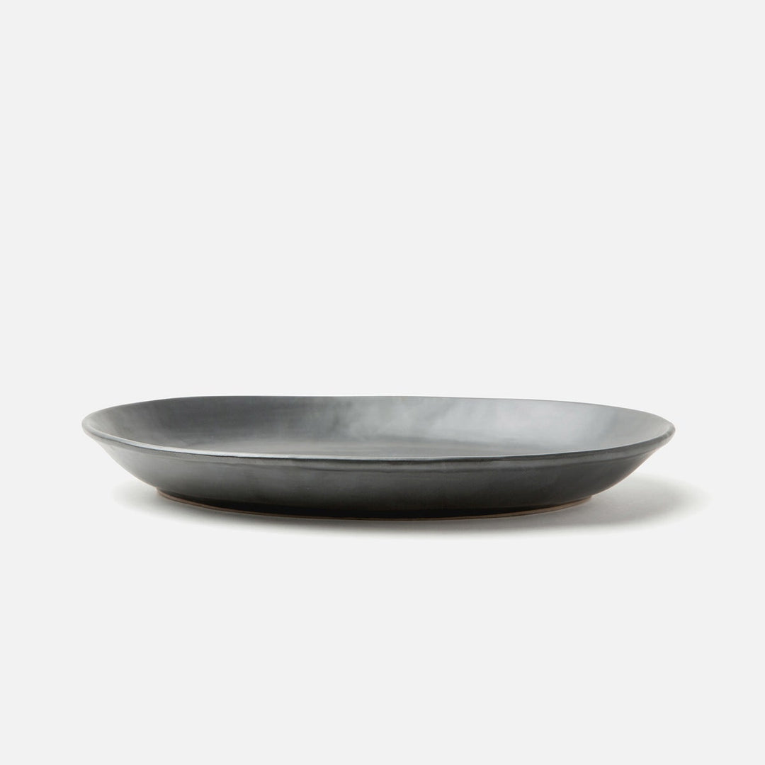 Marcus Black Glaze Oval Serving Platter Stoneware Large Pack/2