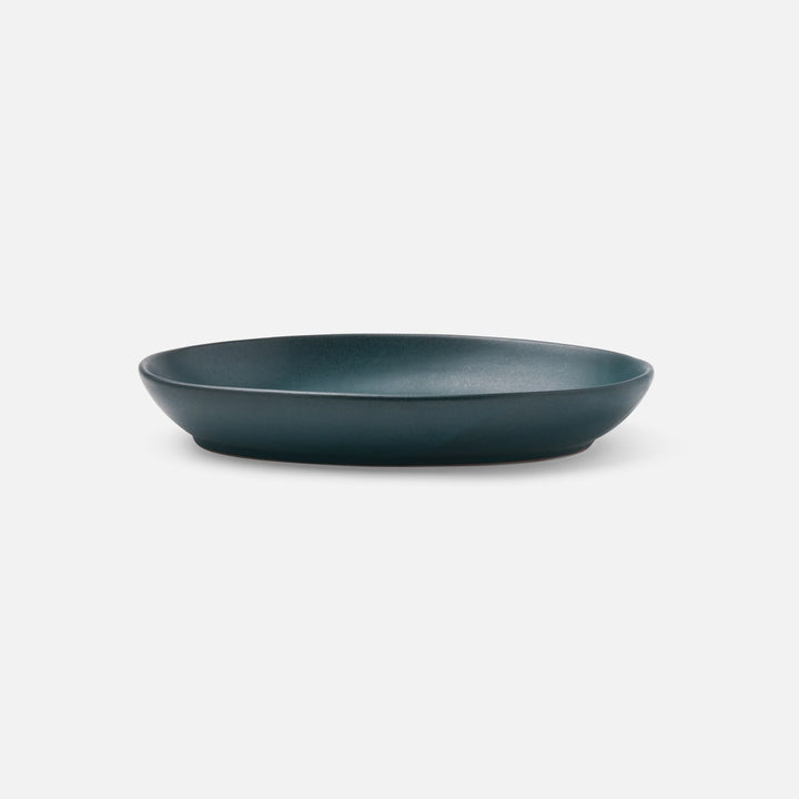Marcus Midnight Teal Oval Serving Platter Stoneware Large Pack/2