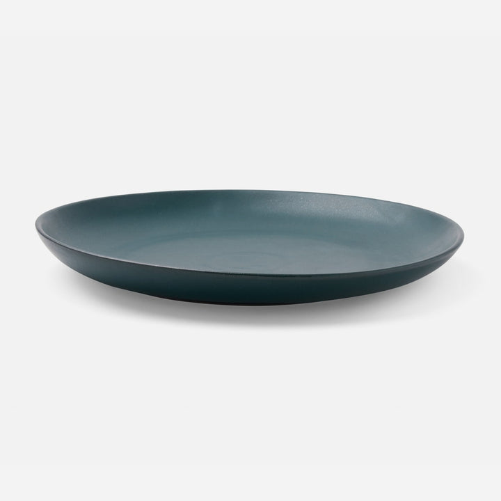 Marcus Midnight Teal Round Serving Platter Stoneware Large Pack/2
