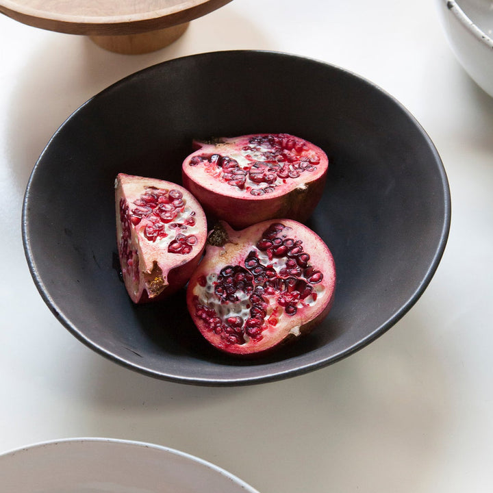 Marcus Black Glaze Tapered Serving Bowl Stoneware Large Pack/2