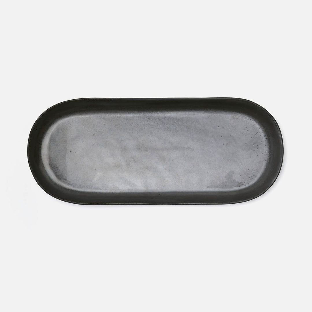 Marcus Black Glaze Oblong Serving Platters Stoneware Large Set/2