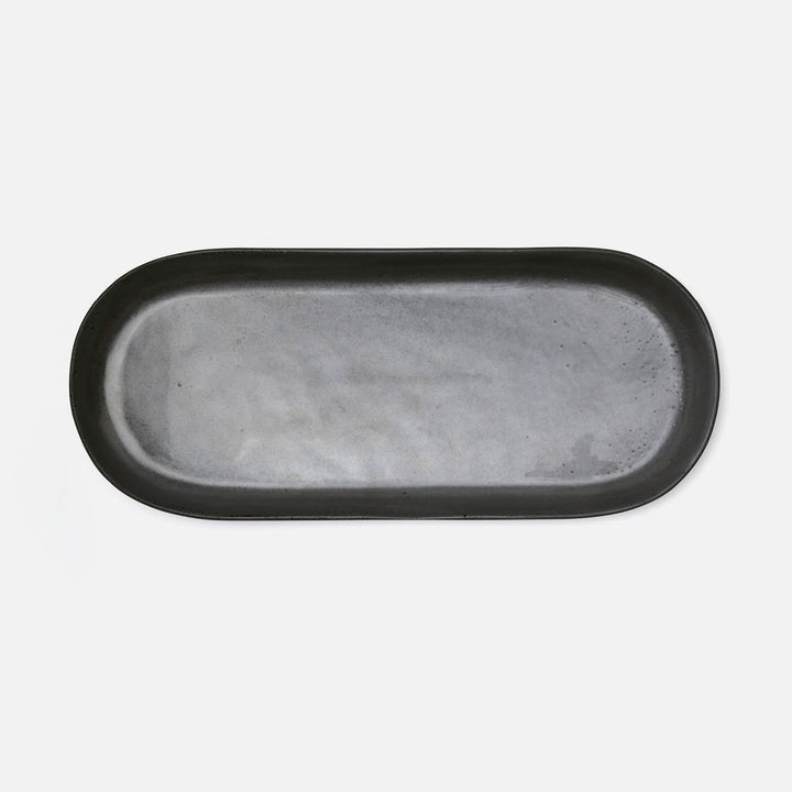 Marcus Black Glaze Oblong Serving Platters Stoneware Large Set/2