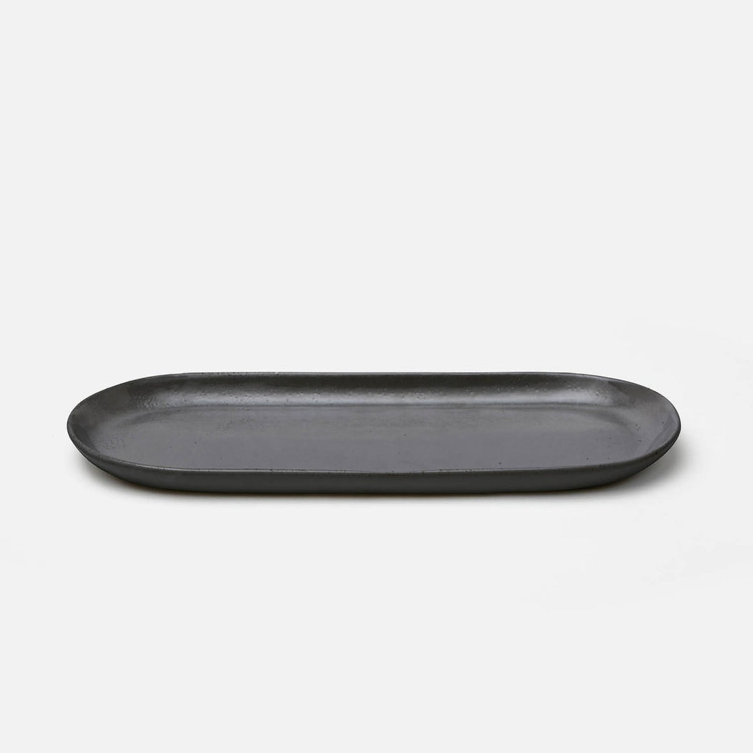Marcus Black Glaze Oblong Serving Platters Stoneware Large Set/2