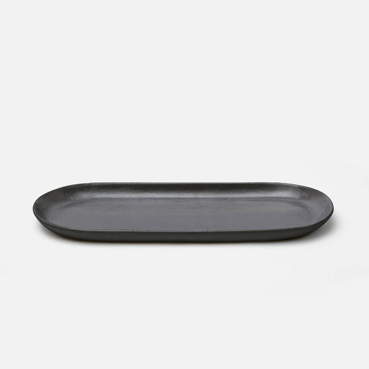 Marcus Black Glaze Oblong Serving Platters Stoneware Large Set/2