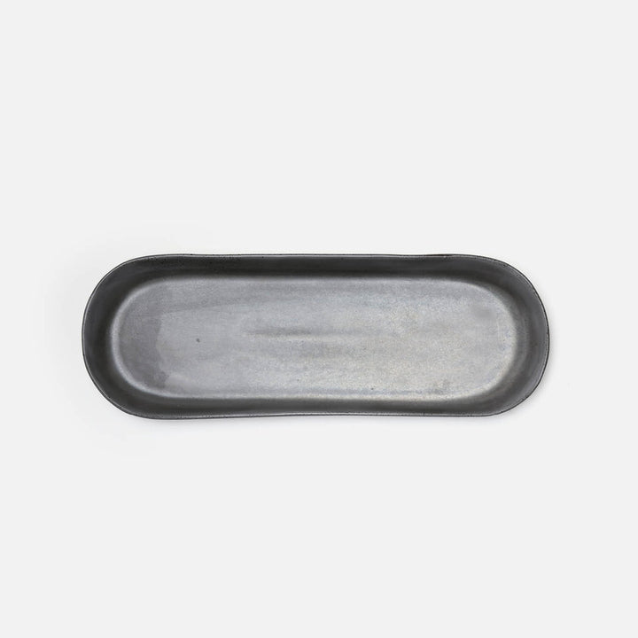 Marcus Black Glaze Oblong Serving Platters Stoneware Large Set/2