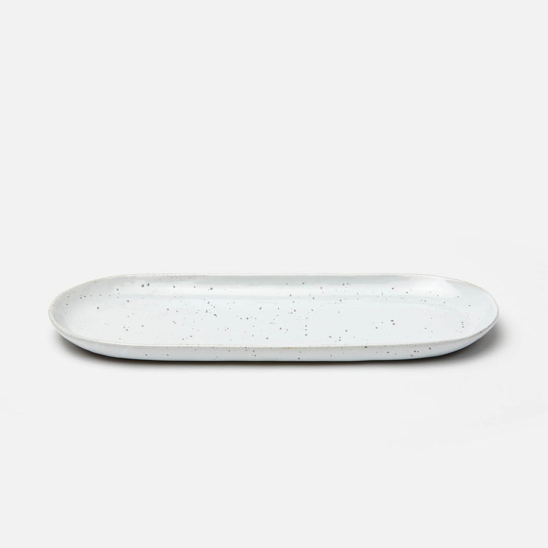Marcus White Salt Glaze Oblong Serving Platters Stoneware Large Set/2