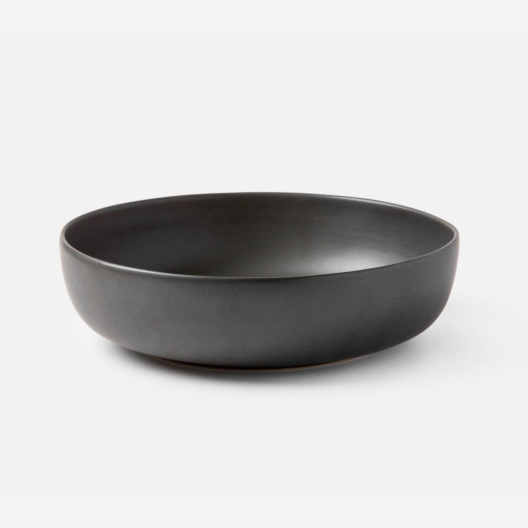 Marcus Black Glaze Round Serving Bowl Stoneware Large Pack/2