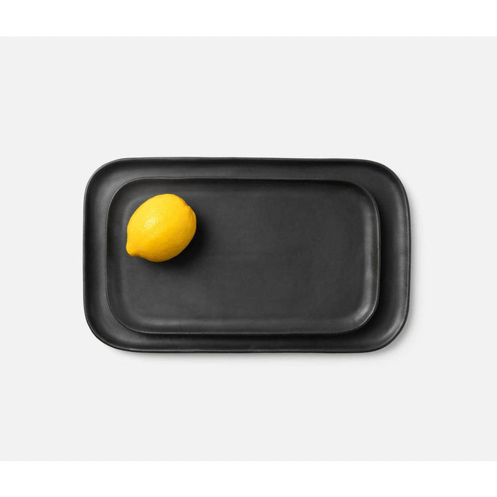 Marcus Black Glaze Rectangular Serving Platter Stoneware Set/2