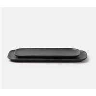 Marcus Black Glaze Rectangular Serving Platter Stoneware Set/2