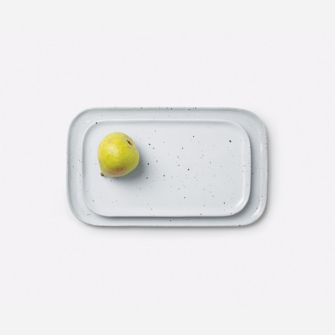 Marcus White Salt Glaze Rectangular Serving Platter Stoneware Set/2