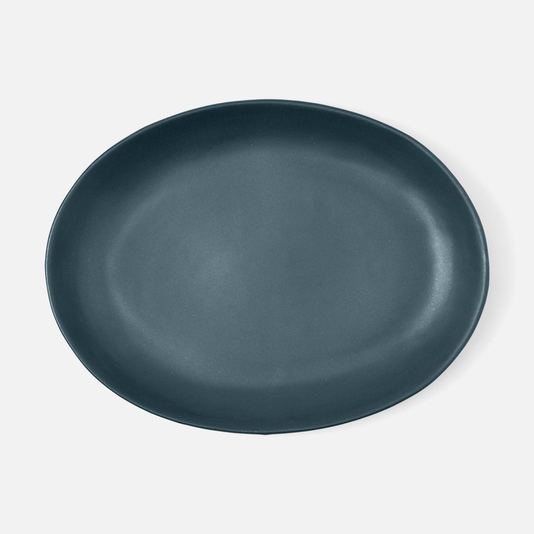 Marcus Midnight Teal Oval Serving Platter Small Pack/2