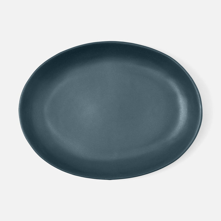 Marcus Midnight Teal Oval Serving Platter Small Pack/2