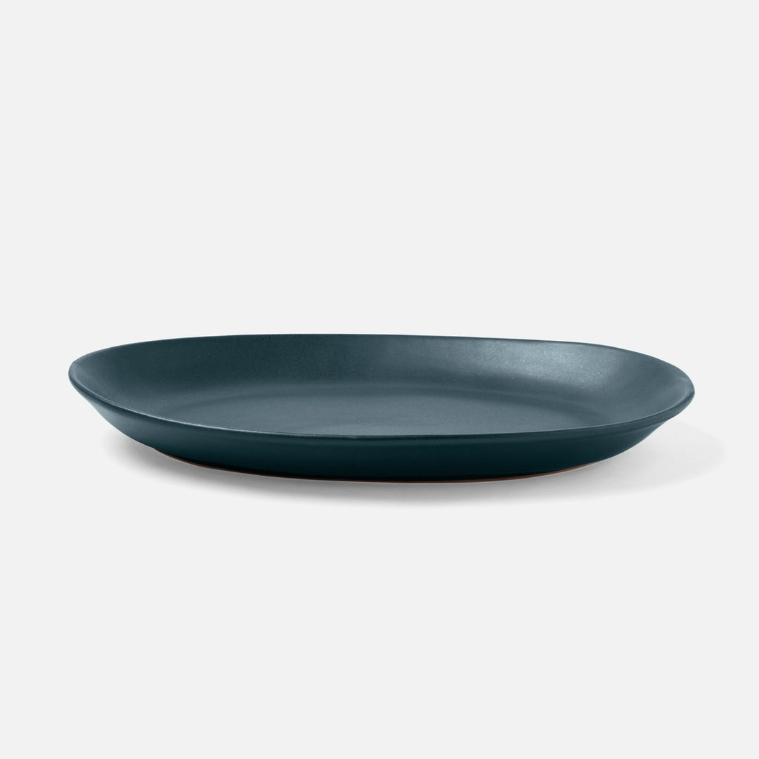 Marcus Midnight Teal Oval Serving Platter Small Pack/2
