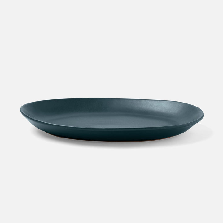 Marcus Midnight Teal Oval Serving Platter Small Pack/2