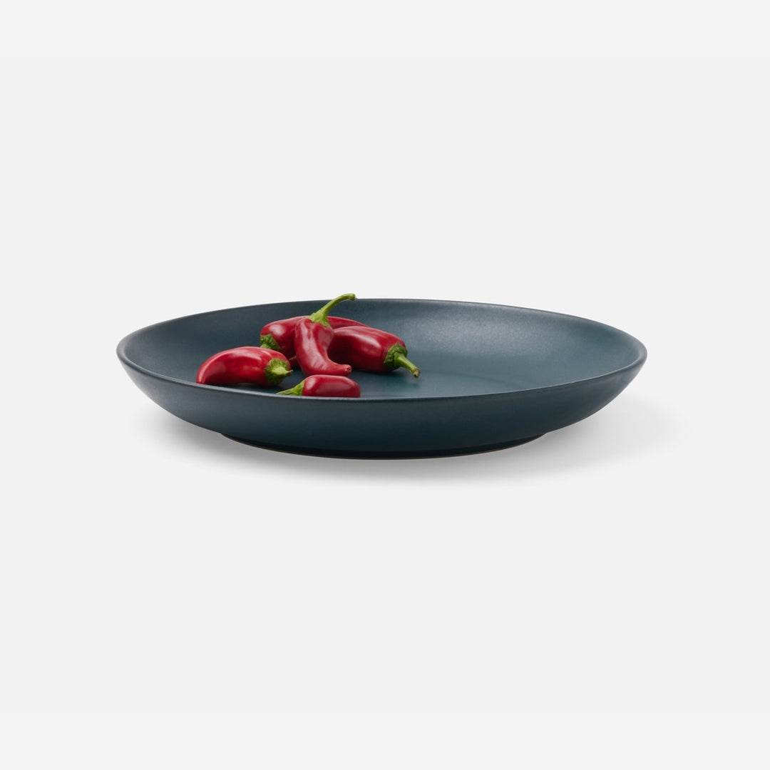Marcus Midnight Teal Round Serving Platter Stoneware Small Pack/2
