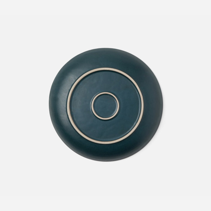 Marcus Midnight Teal Round Serving Platter Stoneware Small Pack/2