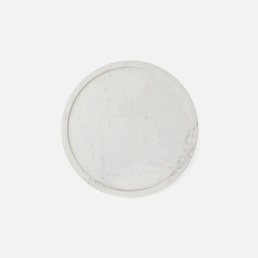 Portia White Marble Lazy Susan 14"D