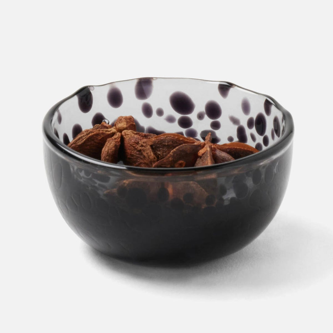 Andrew Leopard Hors D'Oeuvre Bowl Hand Blown Glass Pack/6
