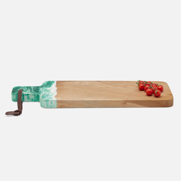 Austin Green Swirled Serving Board Resin/Natural Teak 22X75