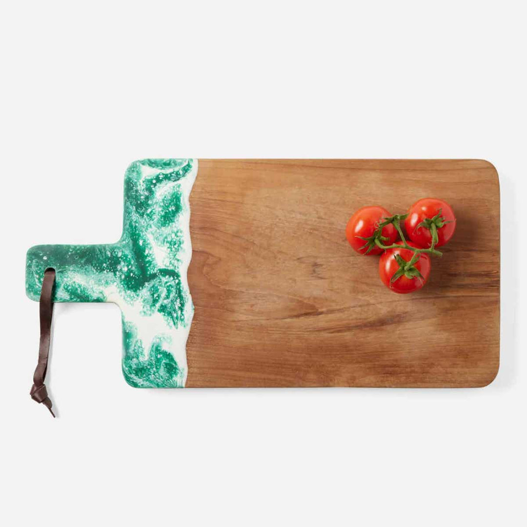 Austin Green Swirled Serving Board Resin/Natural Teak 235X12