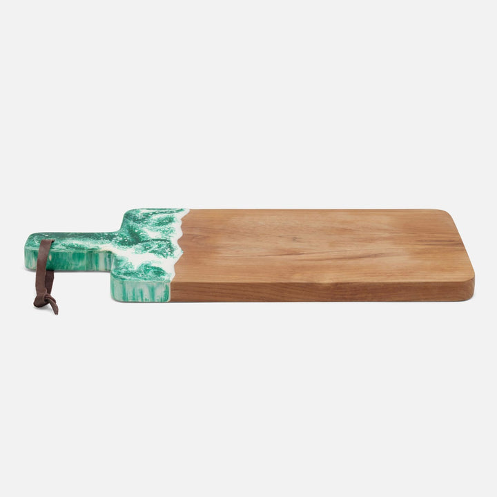 Austin Green Swirled Serving Board Resin/Natural Teak 235X12