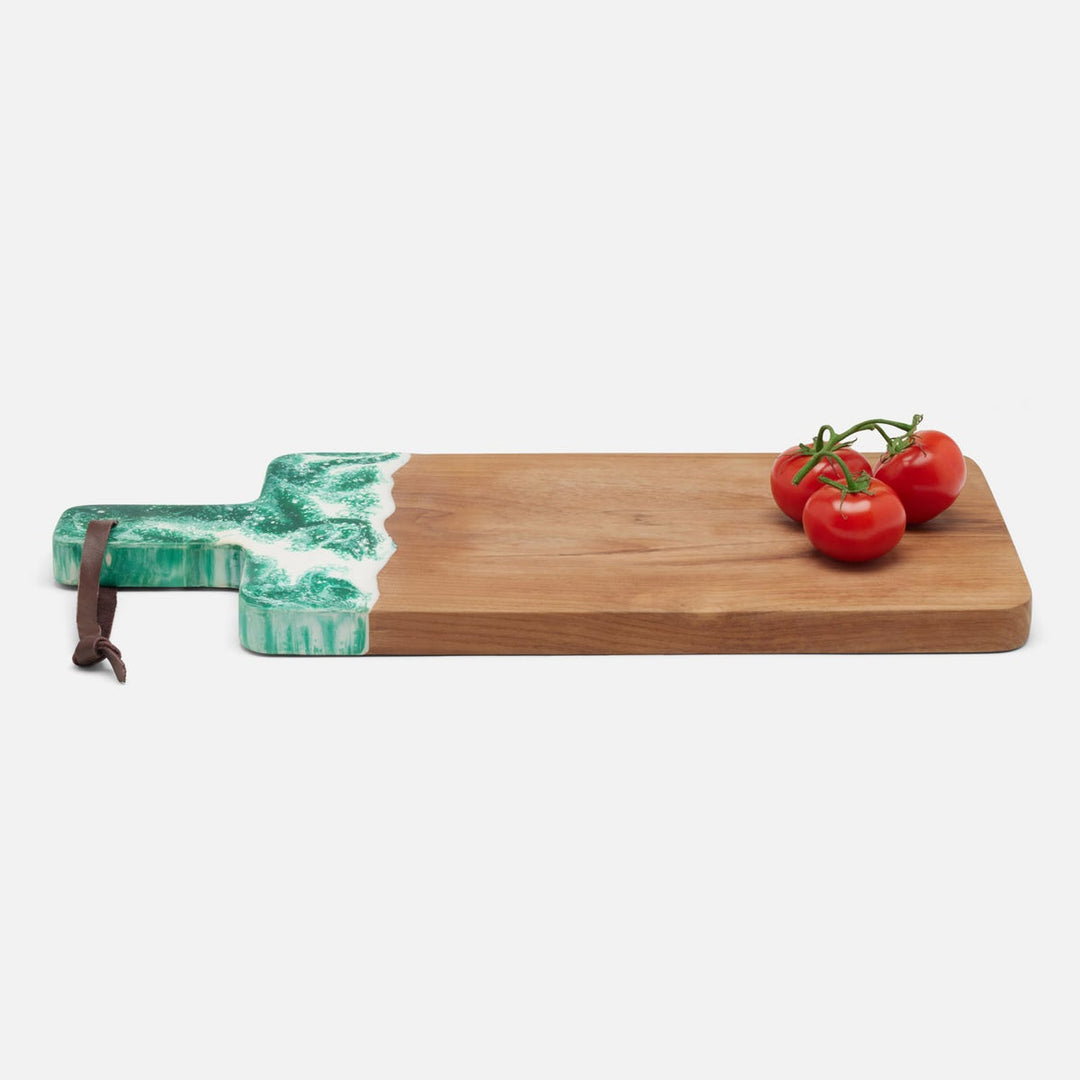 Austin Green Swirled Serving Board Resin/Natural Teak 235X12
