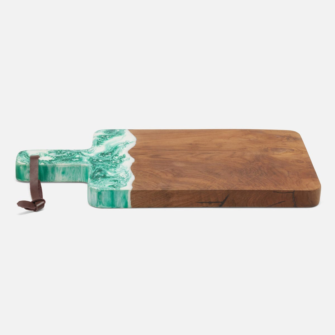 Austin Green Swirled Serving Board Resin/Natural Teak 195X12
