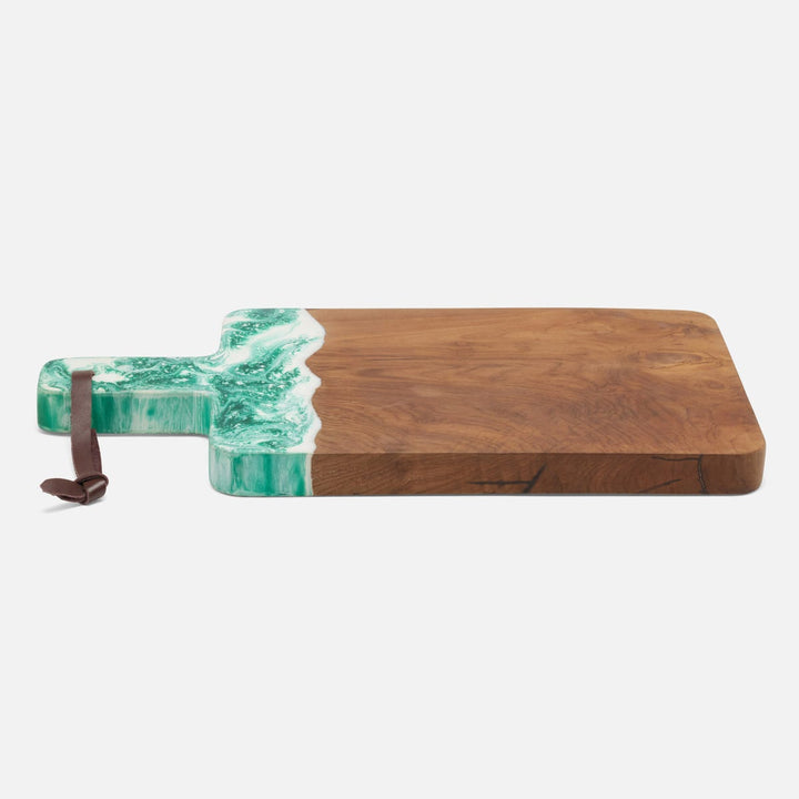 Austin Green Swirled Serving Board Resin/Natural Teak 195X12