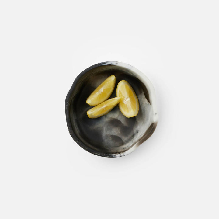 Beatrix Black Swirled Serving Bowls Resin Set/2