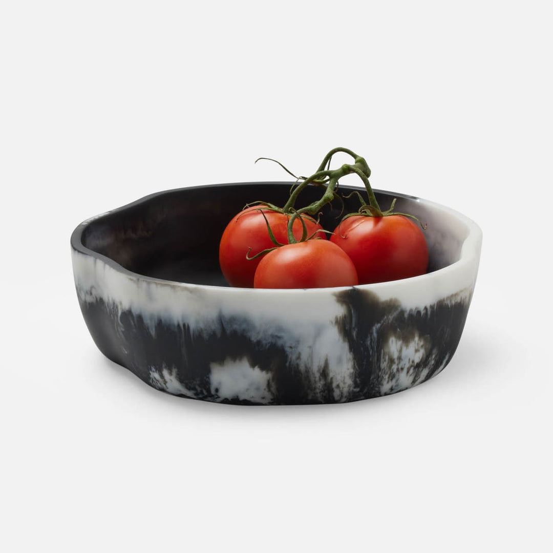 Beatrix Black Swirled Serving Bowls Resin Set/2