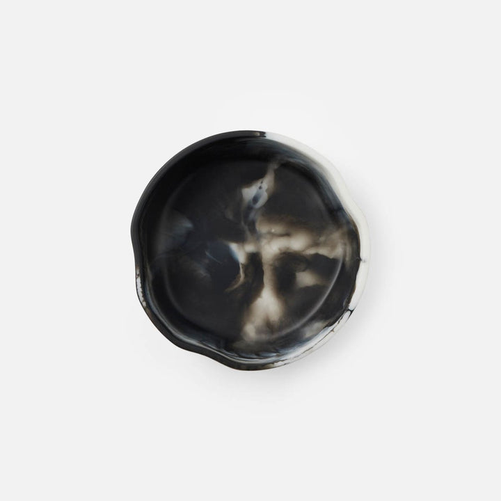 Beatrix Black Swirled Serving Bowls Resin Set/2