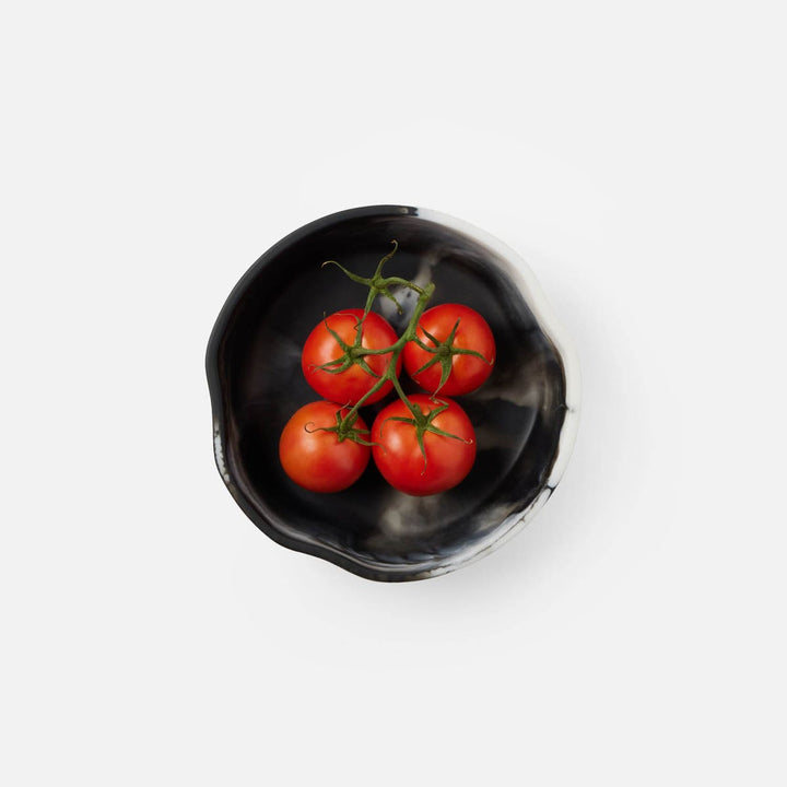 Beatrix Black Swirled Serving Bowls Resin Set/2