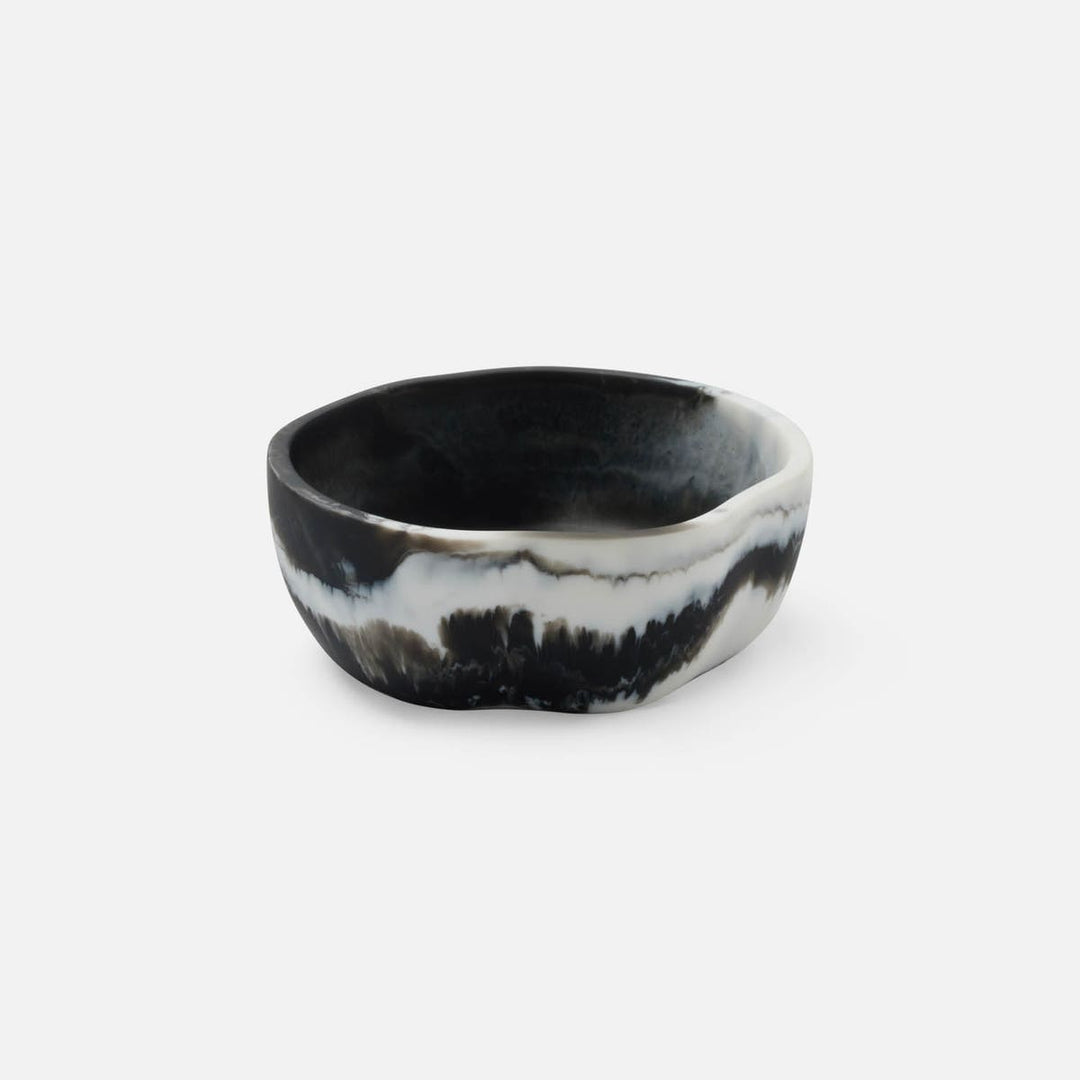 Beatrix Black Swirled Serving Bowls Resin Set/2