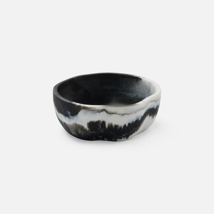 Beatrix Black Swirled Serving Bowls Resin Set/2