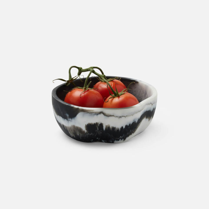 Beatrix Black Swirled Serving Bowls Resin Set/2