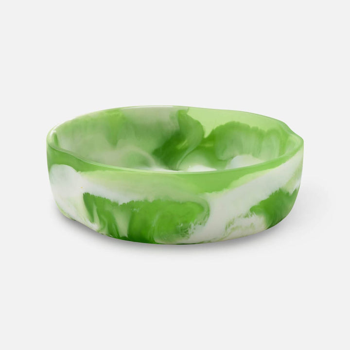 Beatrix Green Swirled Serving Bowls Resin Set/2
