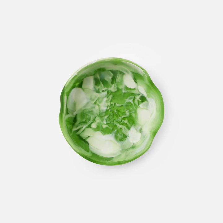 Beatrix Green Swirled Serving Bowls Resin Set/2