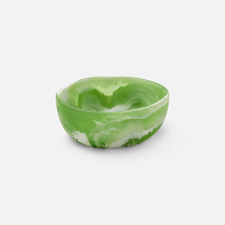Beatrix Green Swirled Serving Bowls Resin Set/2