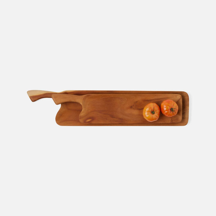 Brice Natural Teak Serving Boards Small And Large Set/2