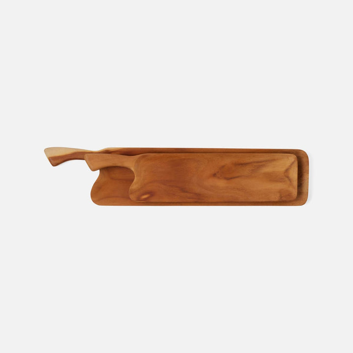 Brice Natural Teak Serving Boards Small And Large Set/2
