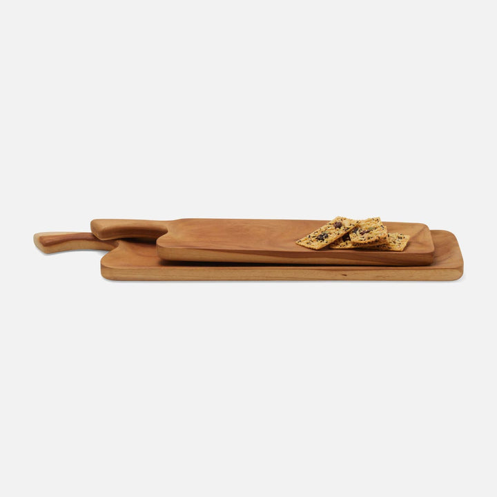 Brice Natural Teak Serving Boards Small And Large Set/2