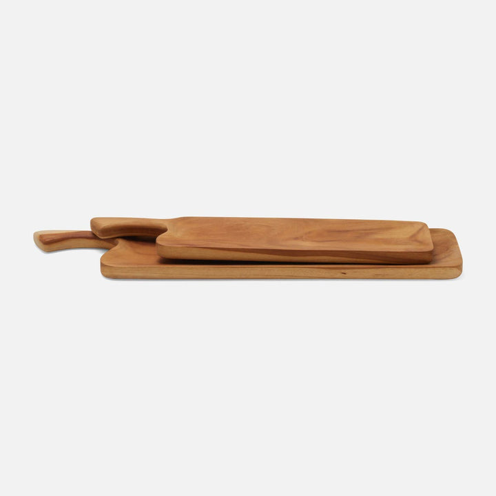 Brice Natural Teak Serving Boards Small And Large Set/2