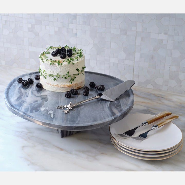 Caden Gray Cake Stand Marble Large